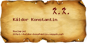 Káldor Konstantin névjegykártya